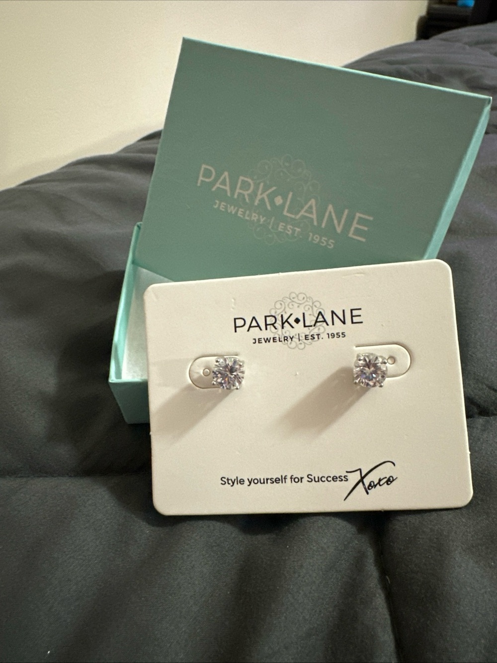Park Lane Silver Clear Crystal Stud Earrings